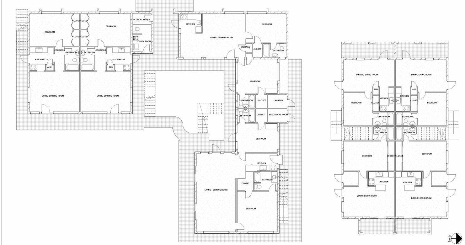 Second existing floor plan sheet of the multifamily buildings