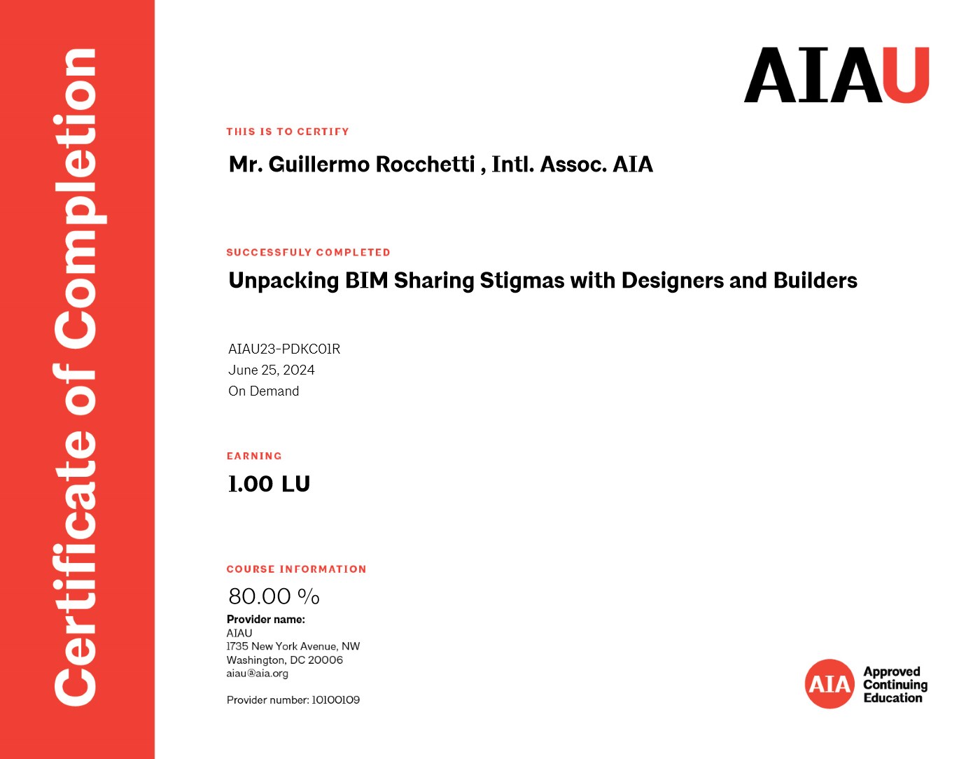 Certificato AIAU — Unpacking BIM Sharing Stigmas with Designers and Builders
