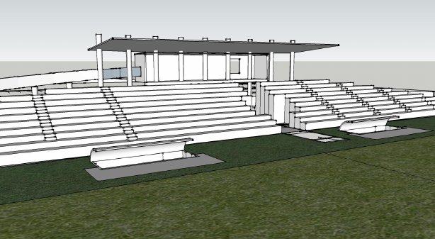 Miniestadio Olimpo — render della tribuna coperta